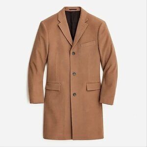 NWT J.Crew Ludlow Men’s Overcoat Italian Fabric Wool-Cashmere 38R Camel/Toffee